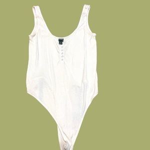 white ribbed body suit